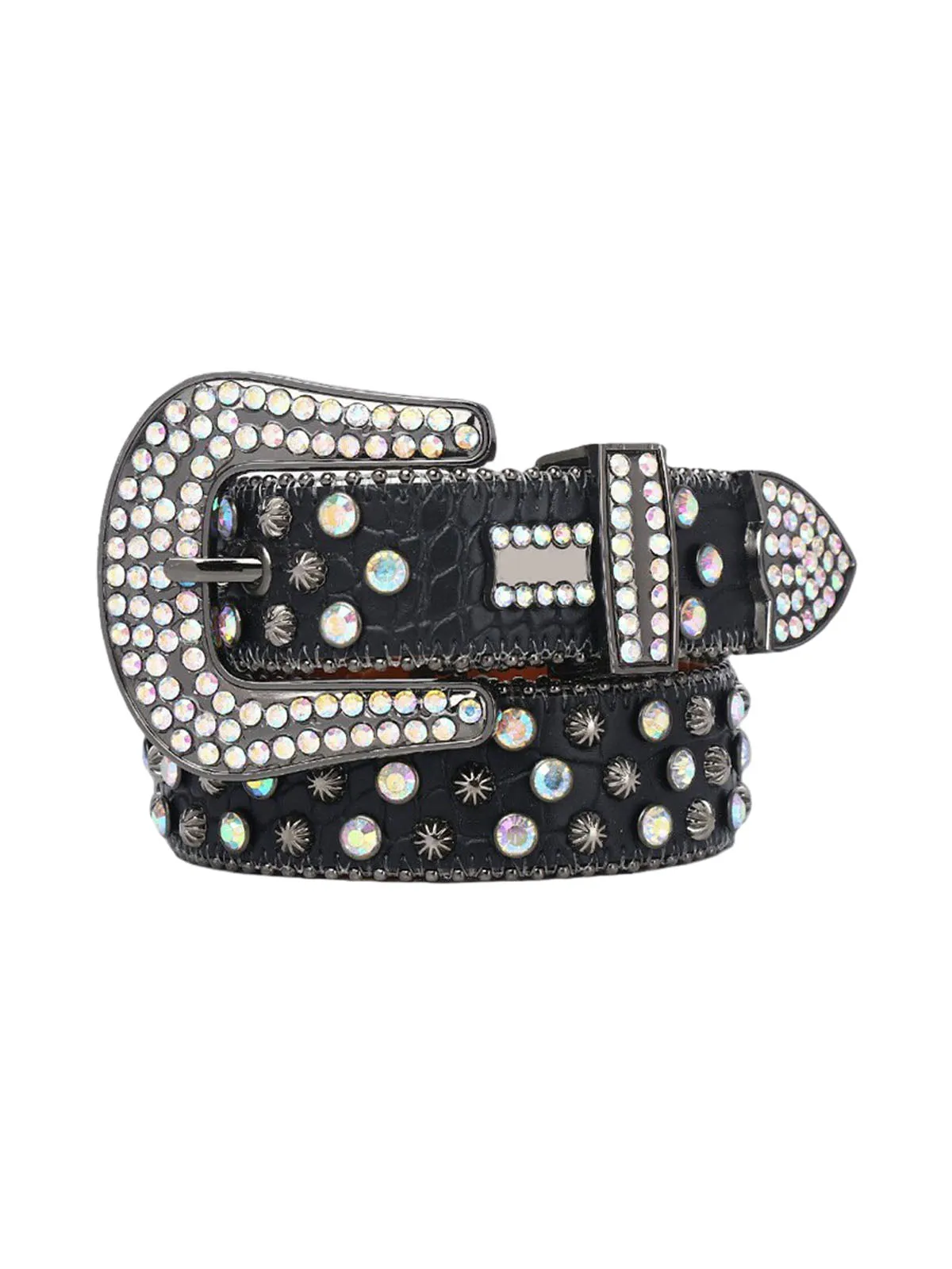 Punk Style Metal Hotfix Rhinestone Belt sold by Thesupermade