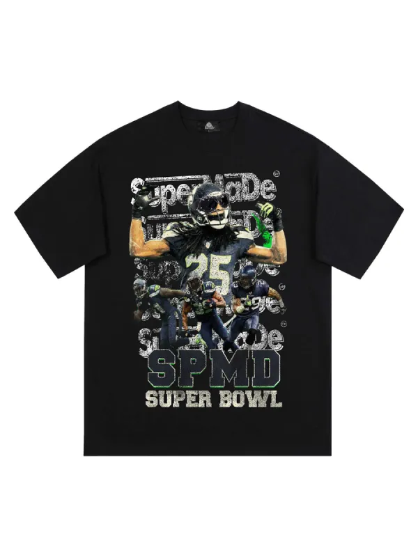 Super Bowl Football Print T-shirt - 2309 sold by Thesupermade