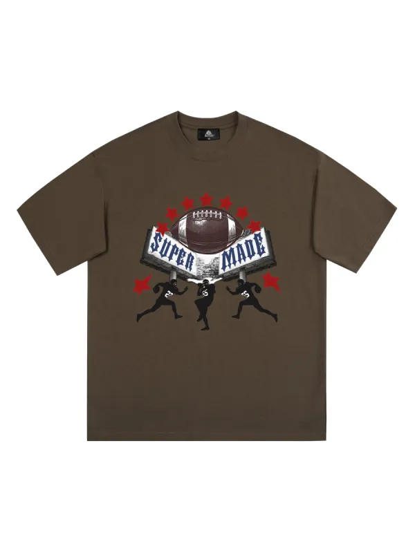 Super Bowl Football Print T-Shirt sold by Thesupermade