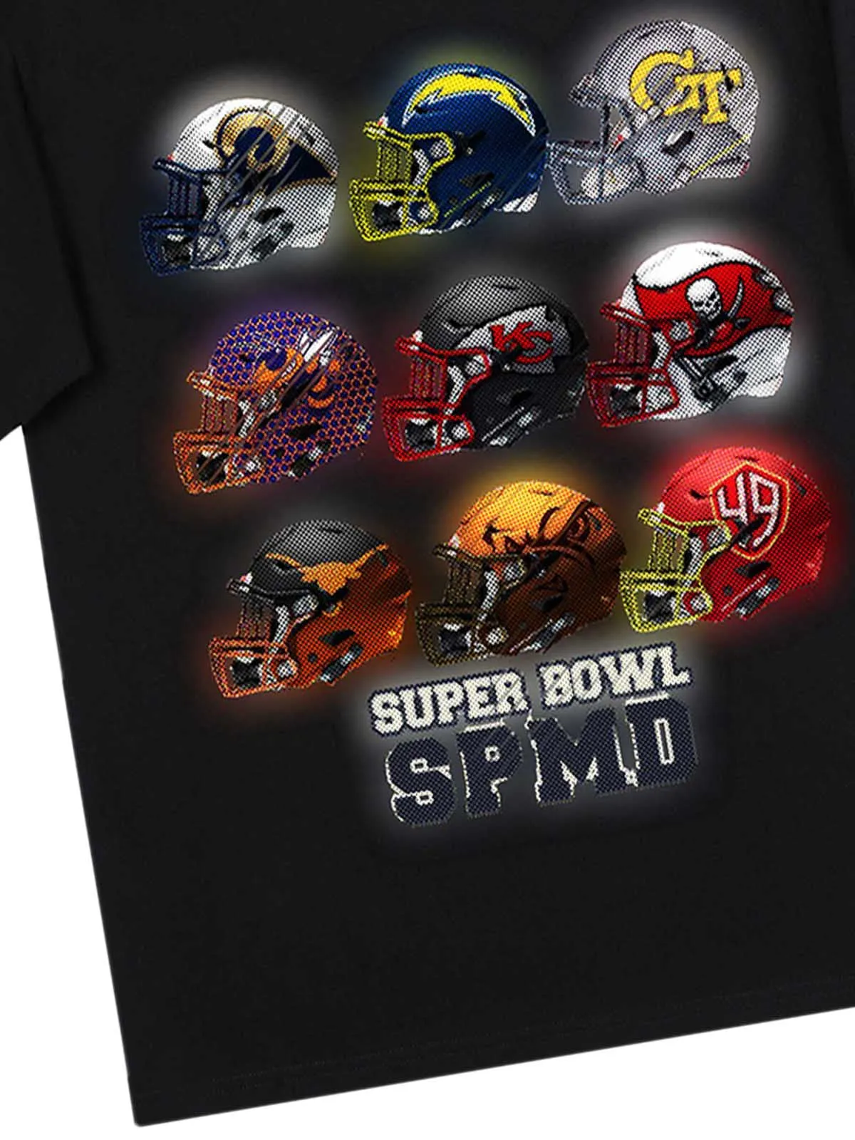 Super Bowl Football Helmet Print T-shirt - 2310 sold by Thesupermade product image thumbnail 5