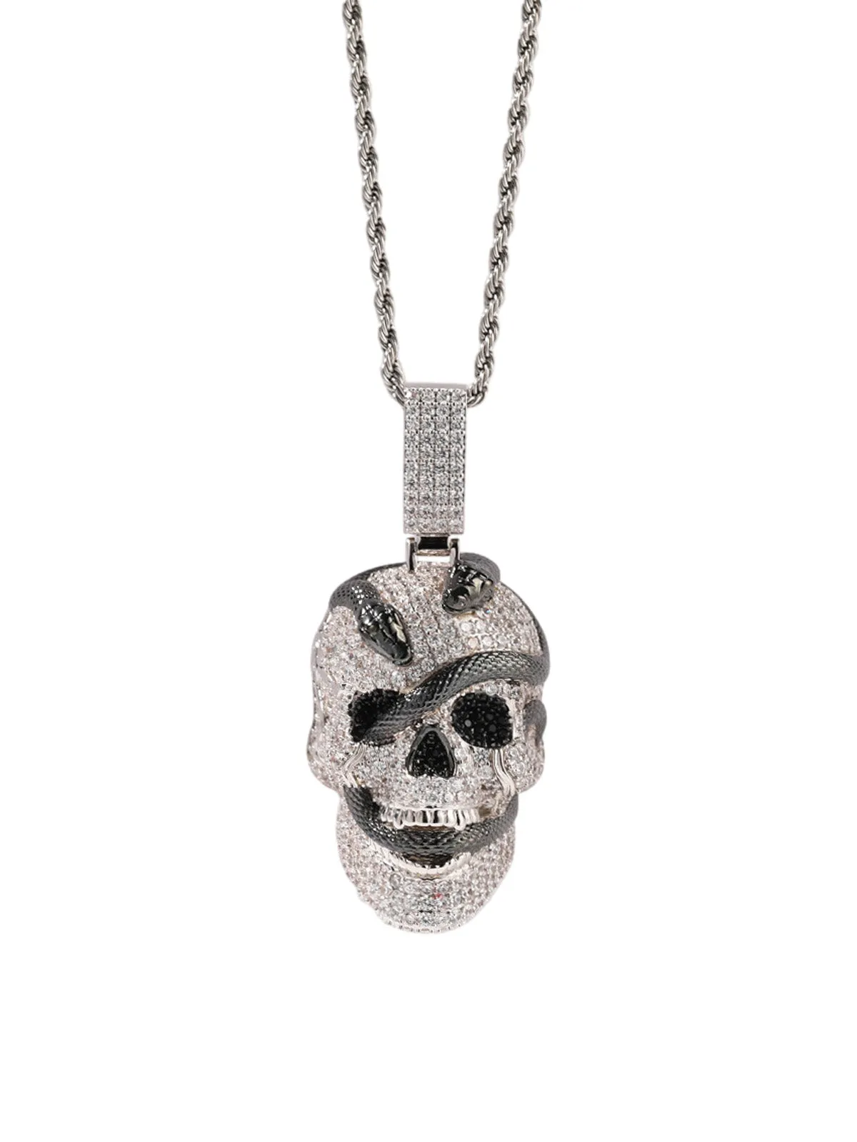 Skull Snake Zircon Copper Necklace sold by Thesupermade