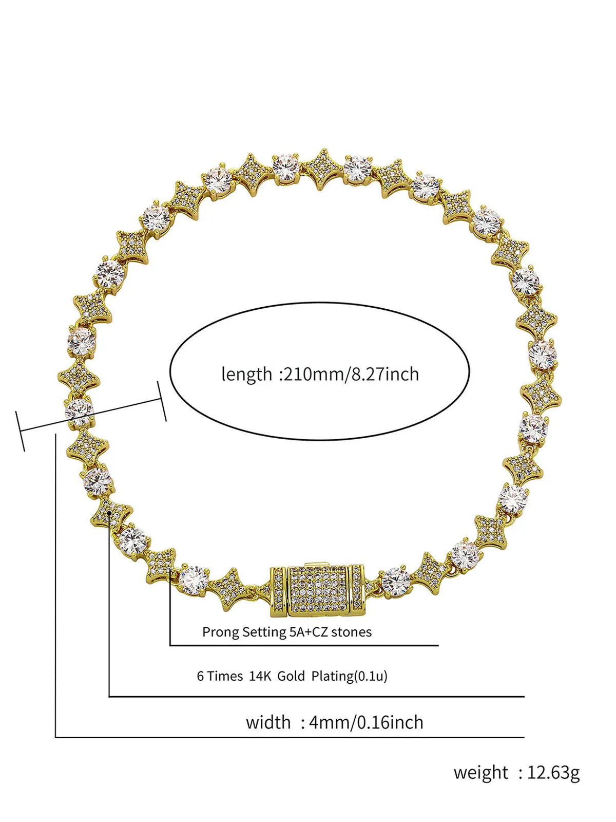 Zircon Star Chian Necklace sold by Thesupermade product image thumbnail 4