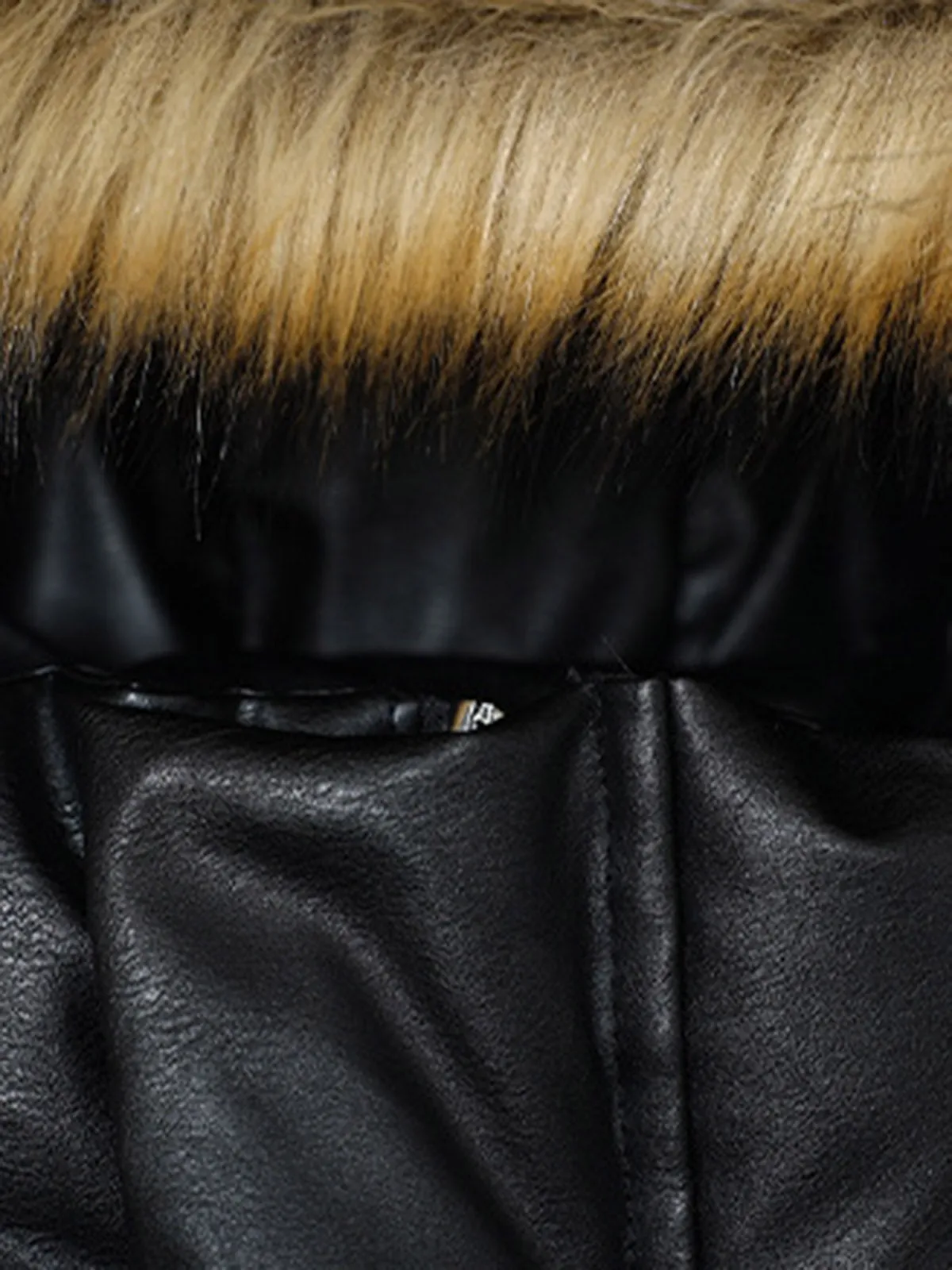 PU Leather Windproof Fur Hooded Jacket sold by Thesupermade product image thumbnail 4