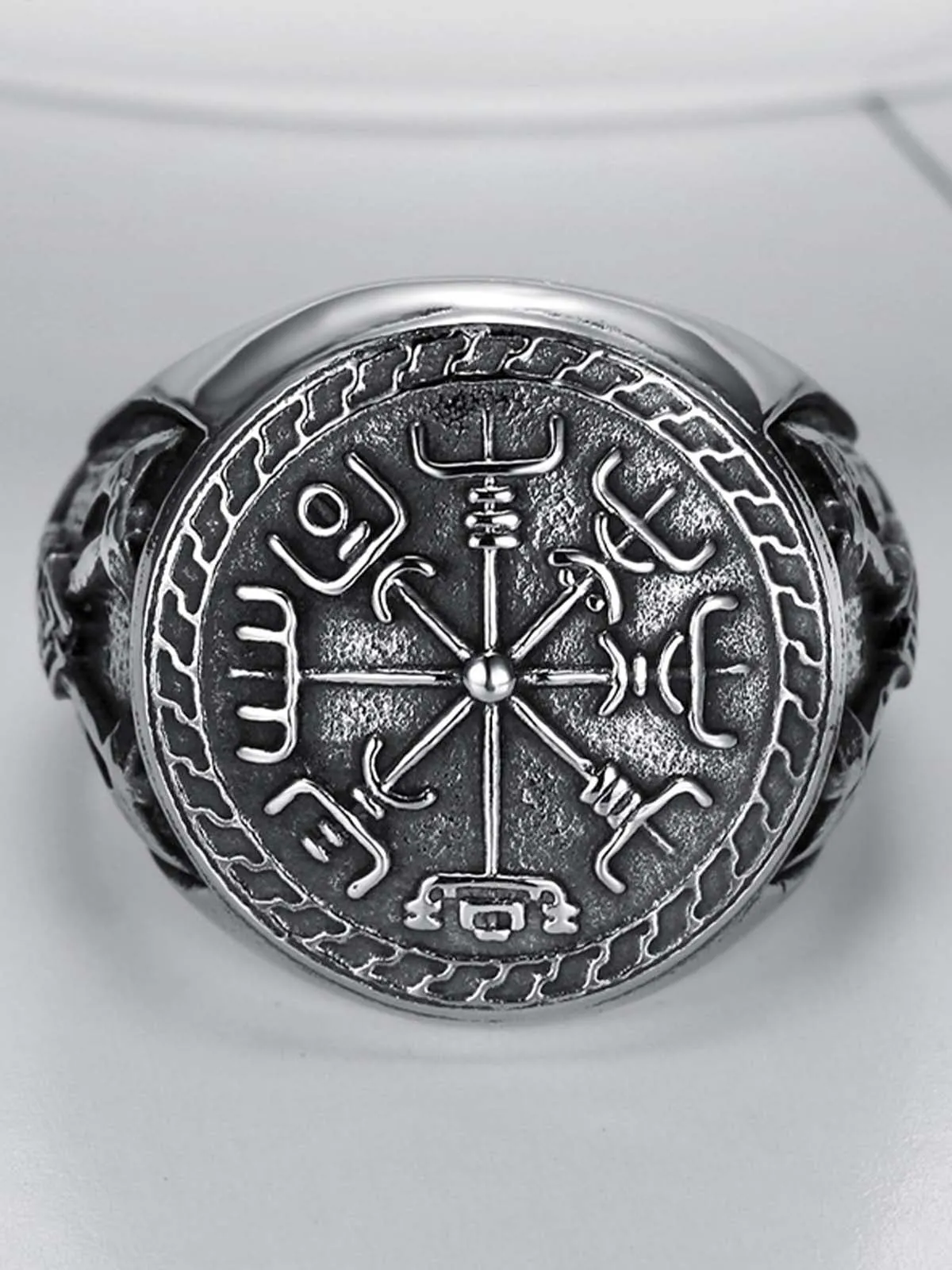 Engraved Stainless Steel Ring sold by Thesupermade product image thumbnail 2