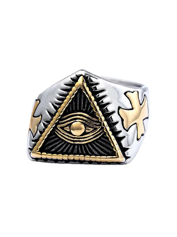 Triangle Eye Steel Ring sold by Thesupermade