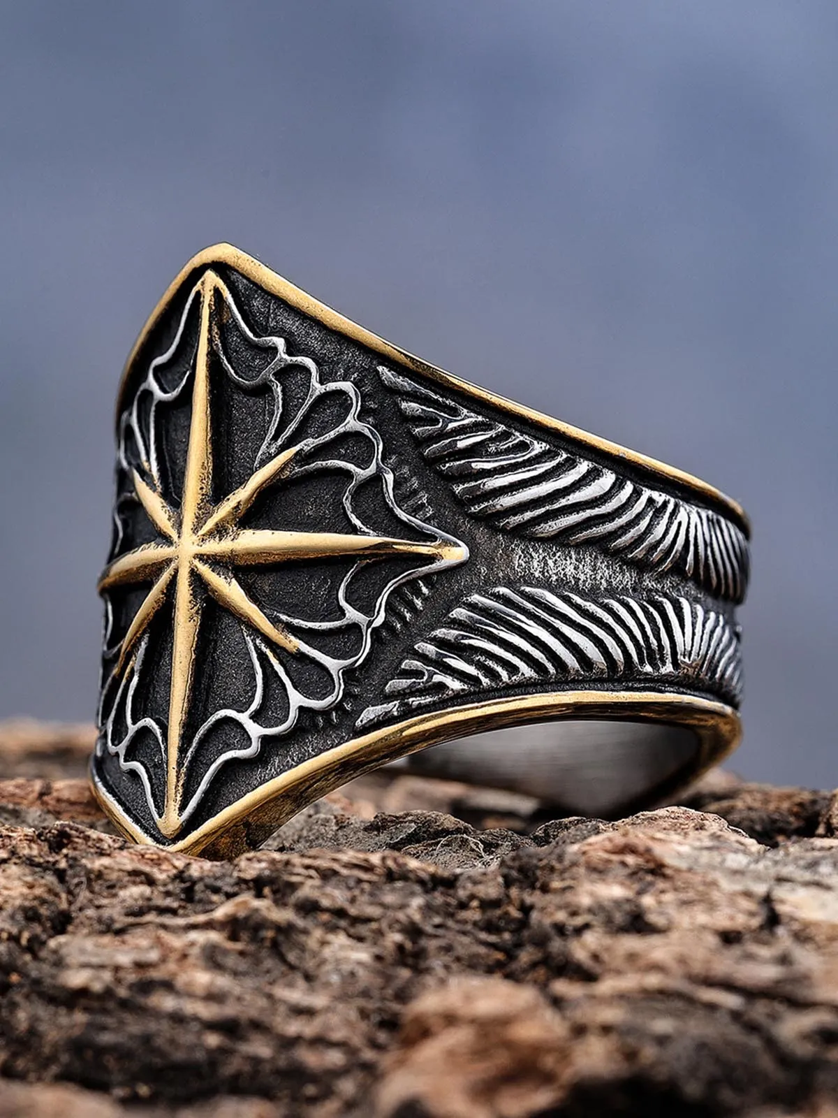 Star Engrave Steel Ring sold by Thesupermade product image thumbnail 4