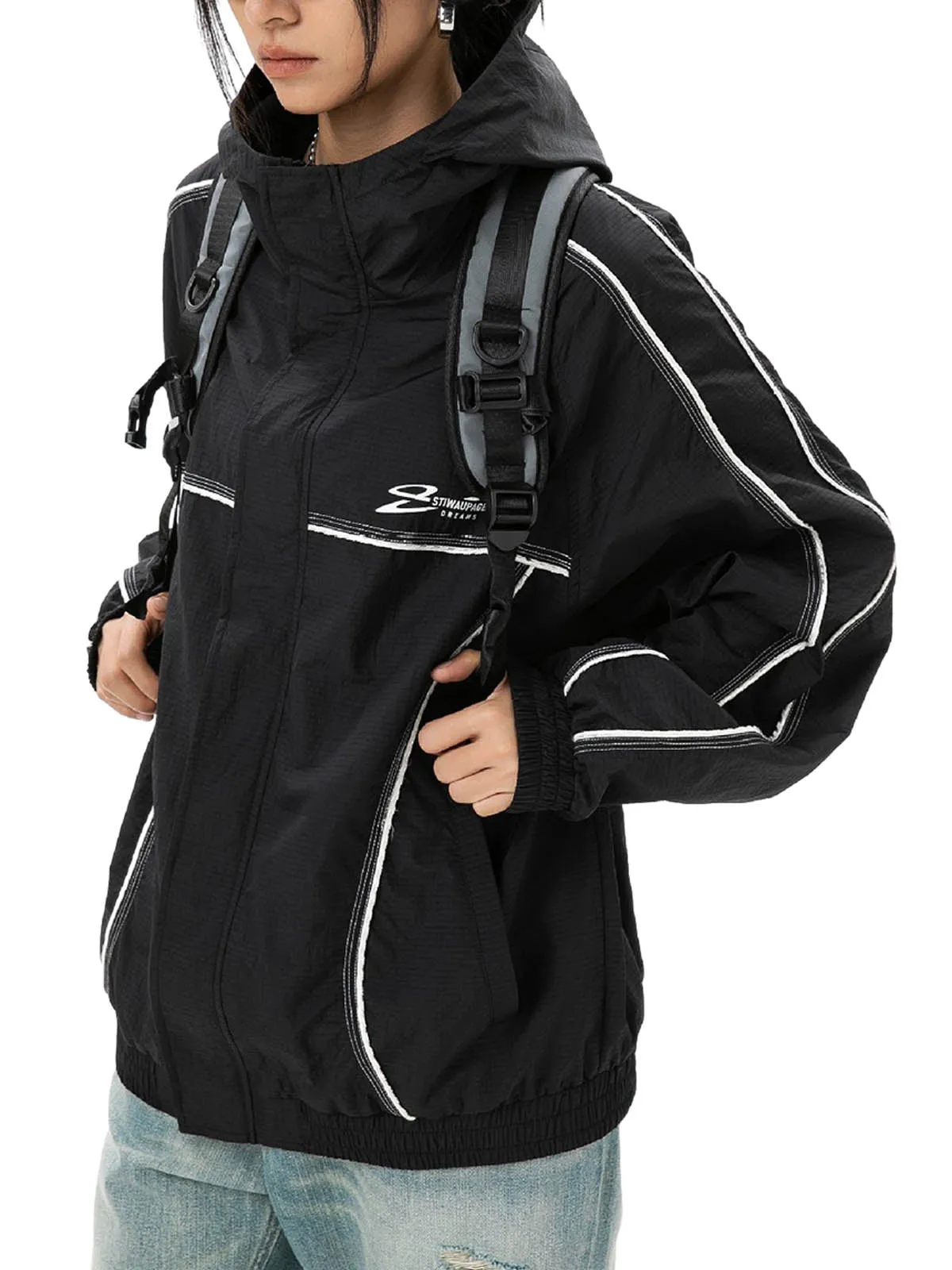 Retro Outdoor Zip Up Hooded Jacket sold by Thesupermade product image thumbnail 5