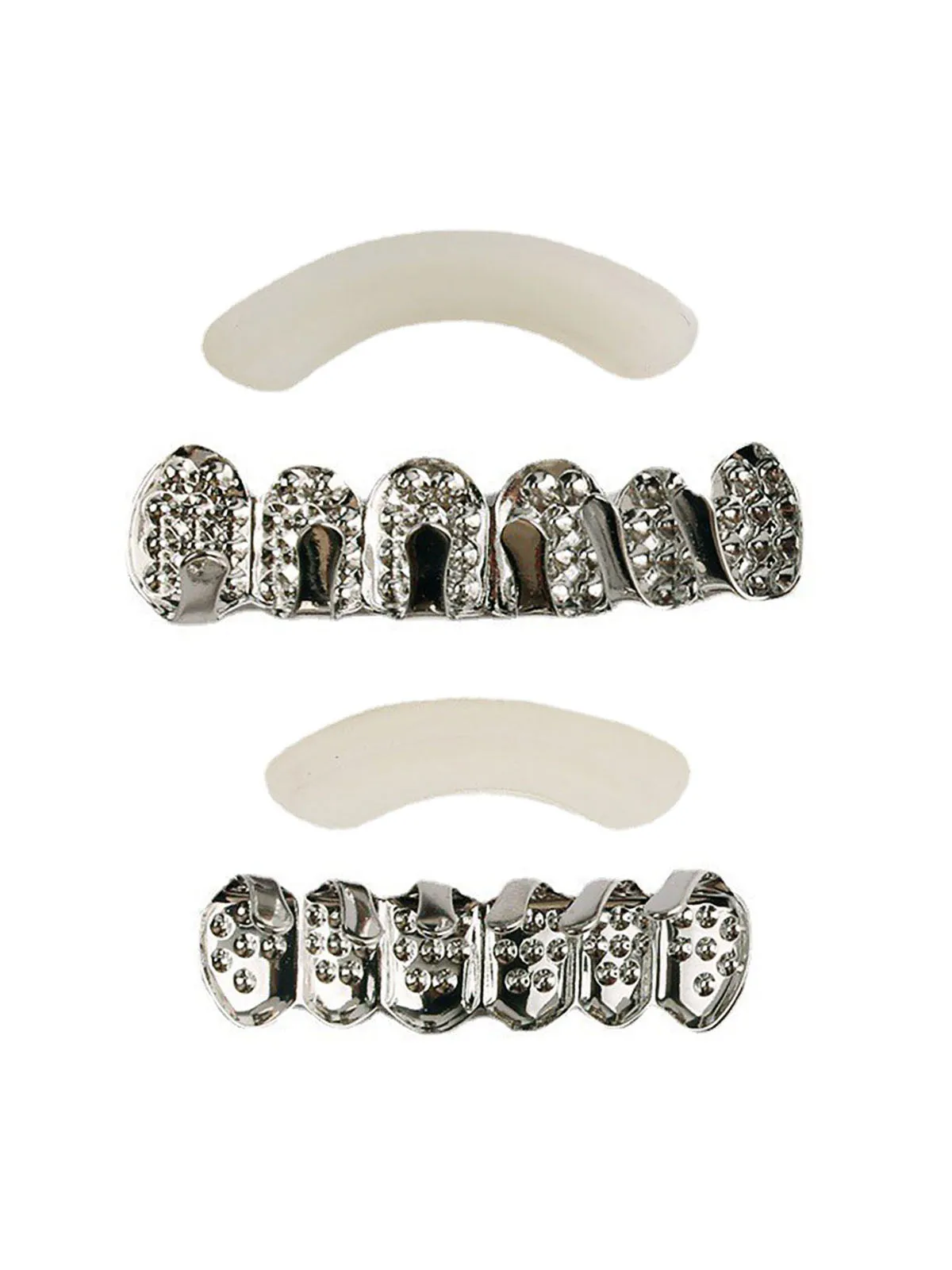 Red Zircon Silver Plated Teeth Braces sold by Thesupermade product image thumbnail 4