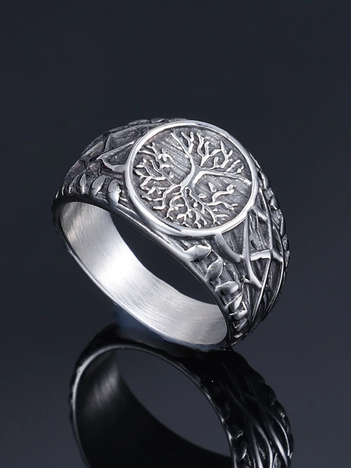 Tree Of Life Vine Stainless Steel Ring sold by Thesupermade product image thumbnail 5