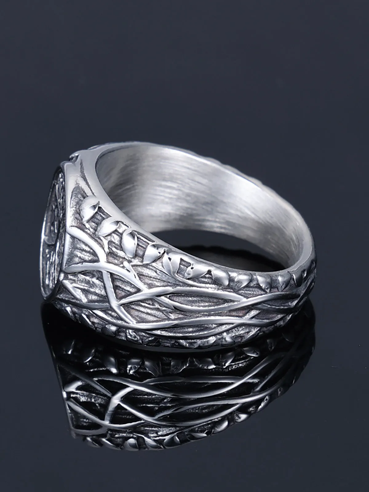 Tree Of Life Vine Stainless Steel Ring sold by Thesupermade product image thumbnail 3