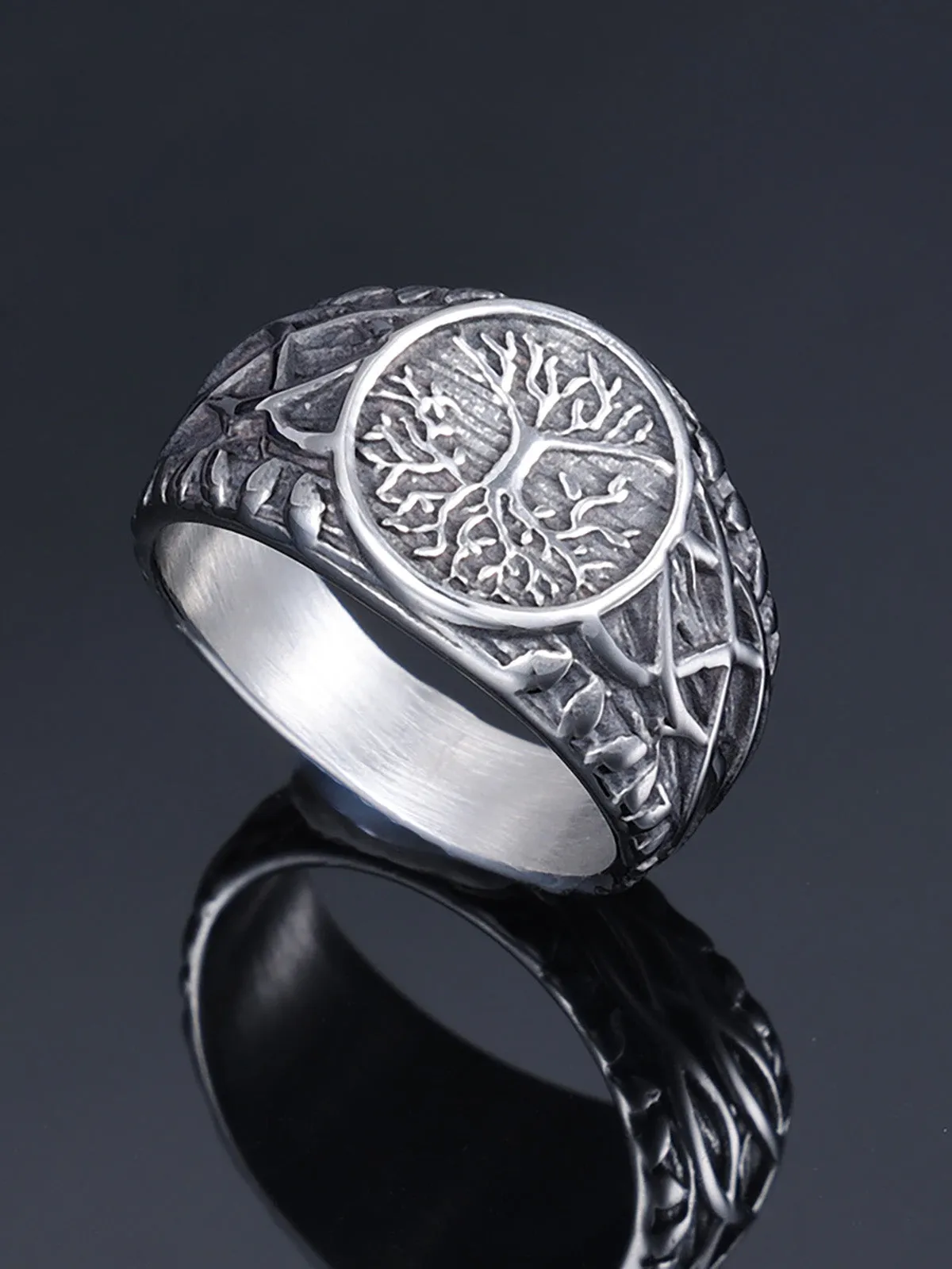 Tree Of Life Vine Stainless Steel Ring sold by Thesupermade product image thumbnail 4