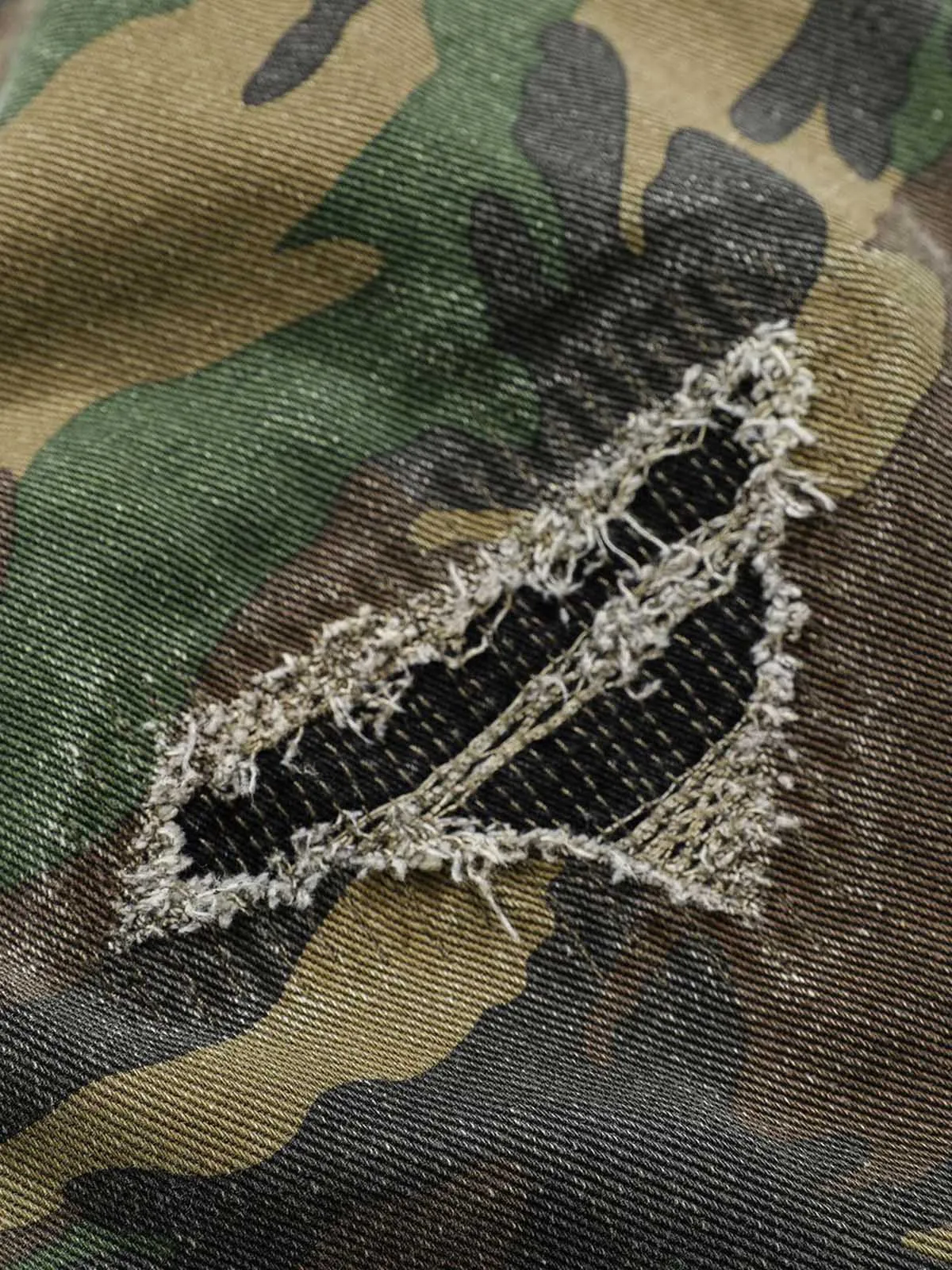 Woven Ripped Camouflage Flared Cargo Pants - 2410 sold by Thesupermade product image thumbnail 5