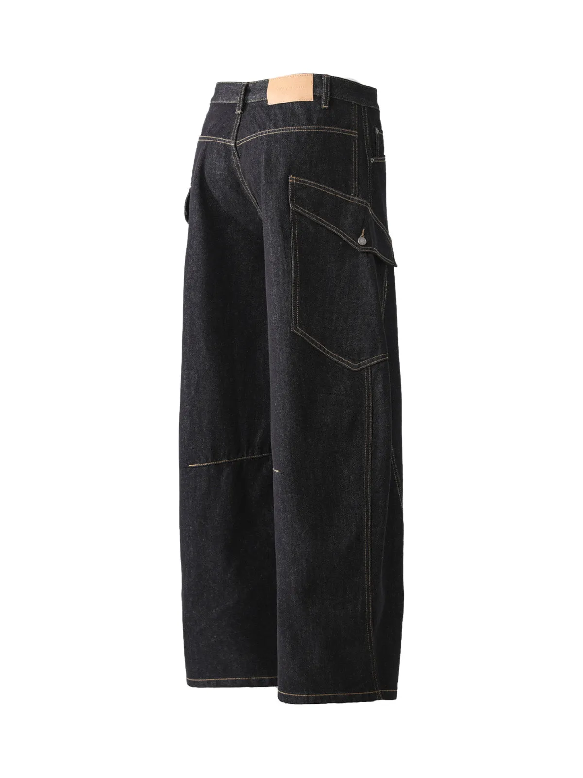 Multi-Pocket Deconstructed Washed Barrel Cargo Jeans sold by Thesupermade product image thumbnail 4