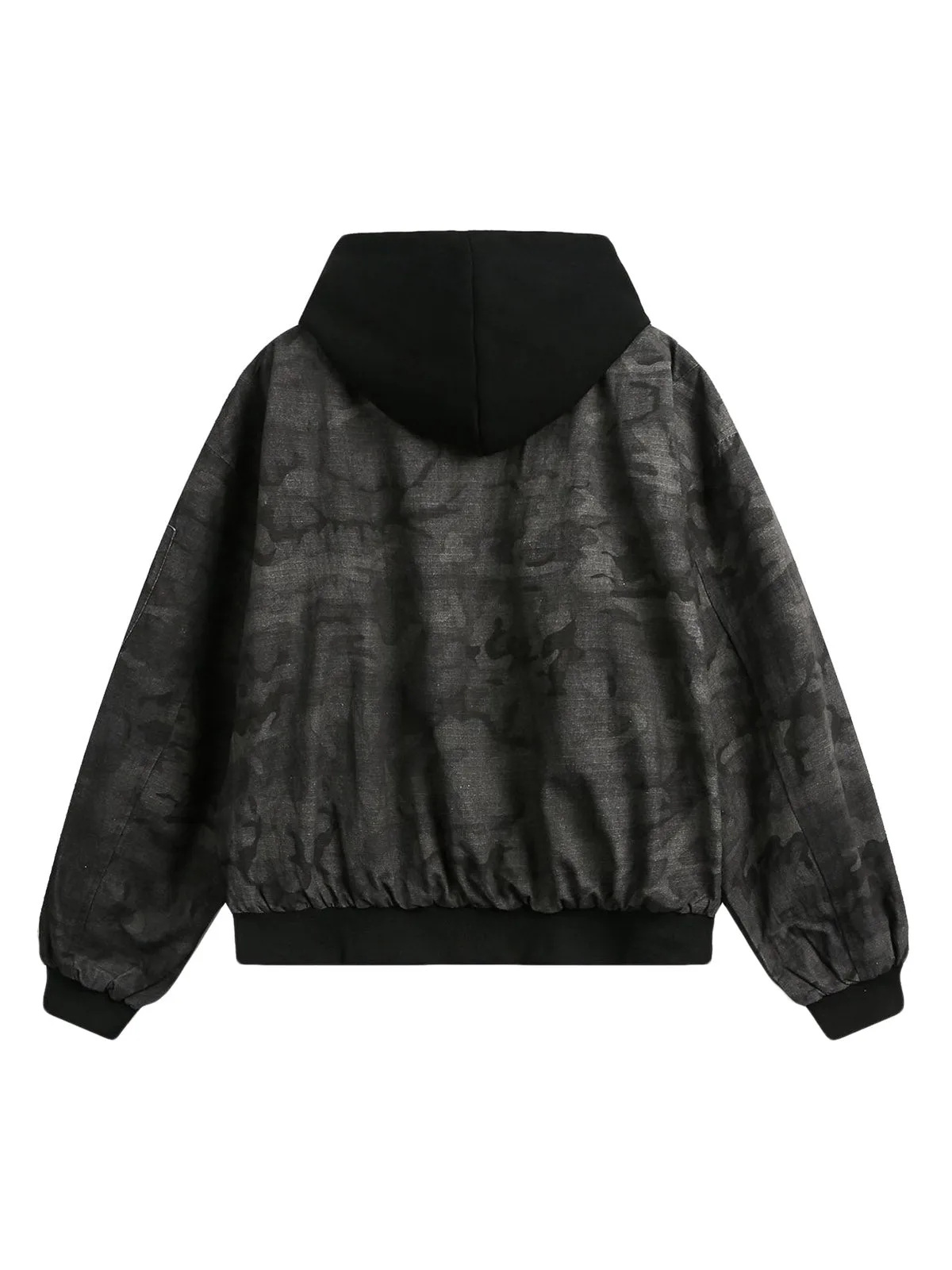 Retro Camouflage Faux Two-piece Hooded Jacket sold by Thesupermade product image thumbnail 4