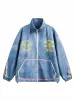 Suede Vintage Contrast Print Cardigan Jacket sold by Thesupermade