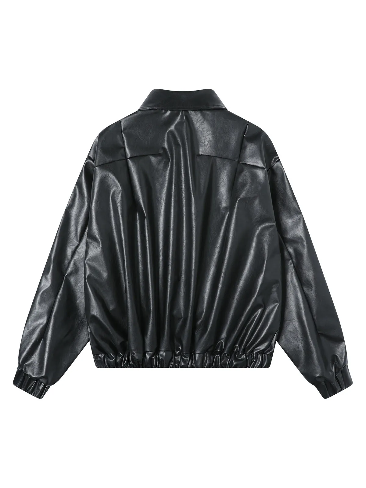 Patchwork Pu Leather Motorcycle Jacket sold by Thesupermade product image thumbnail 2