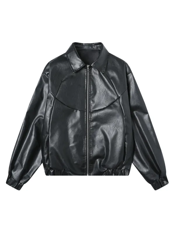 Patchwork Pu Leather Motorcycle Jacket sold by Thesupermade