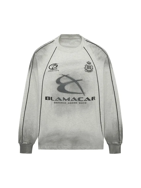 Wasteland Style Dirty Dyed Retro Print Sweatshirt - 2338 sold by Thesupermade