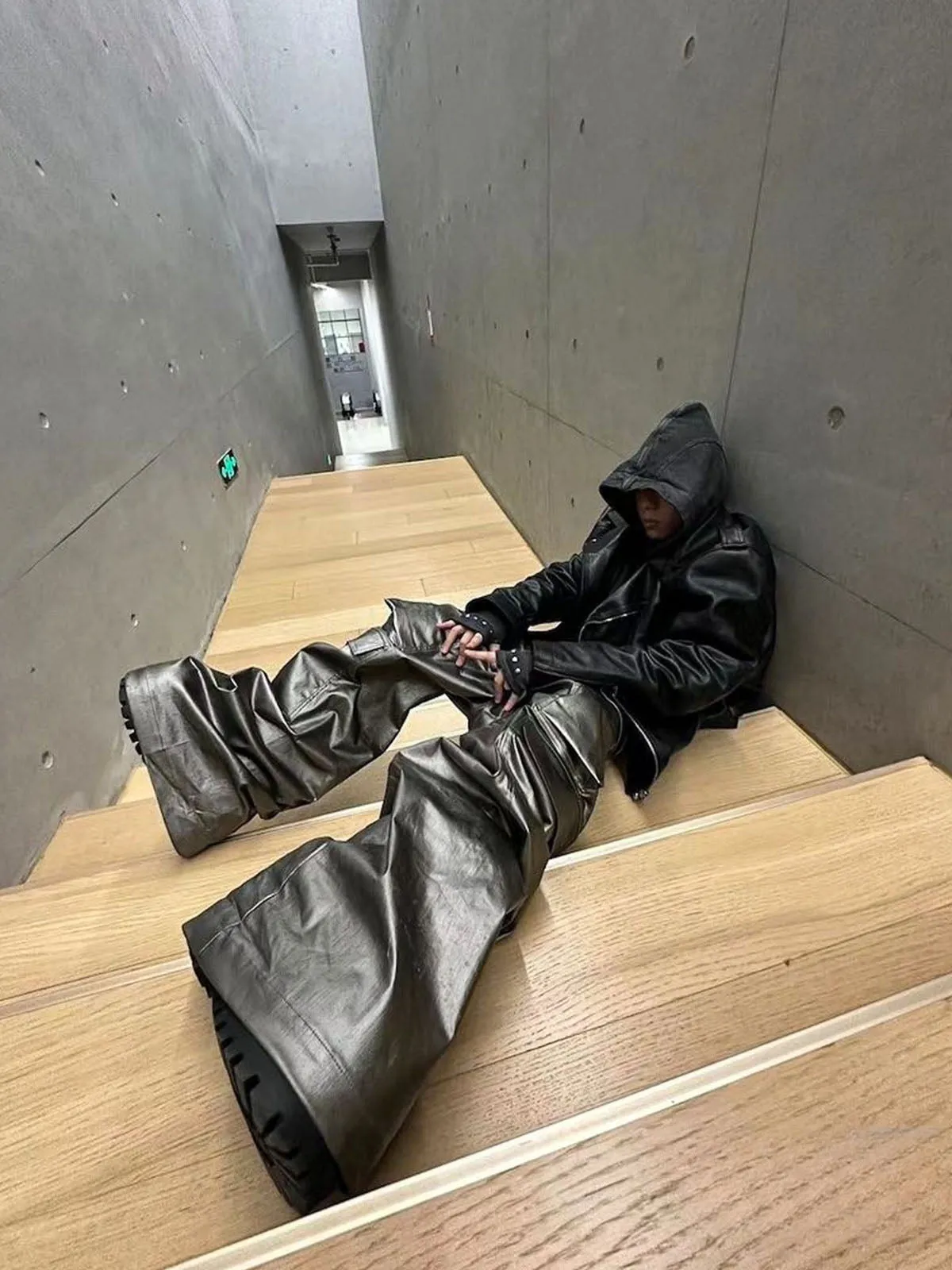 RO Style Matte Coated Leather Baggy Trousers - 2339 sold by Thesupermade product image thumbnail 2