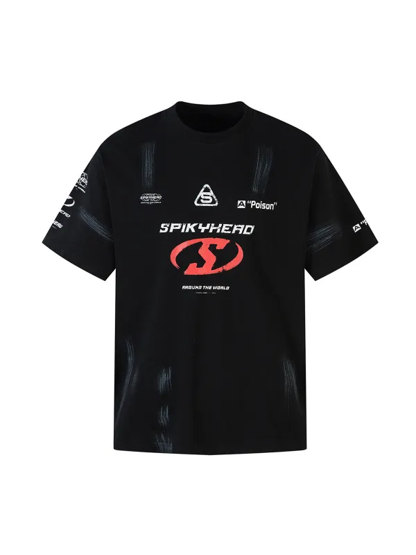 Wasteland Style Heavy Dirty Dyed Print T-shirt sold by Thesupermade