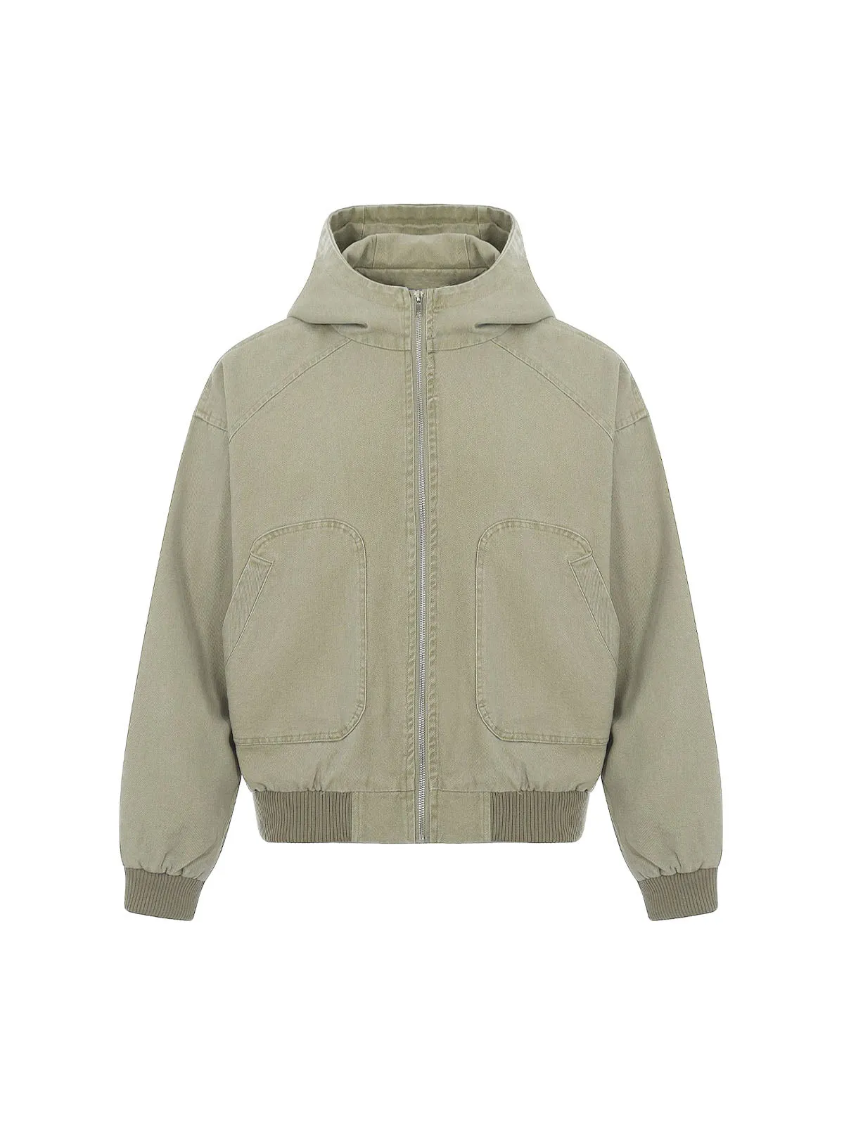 Washed Distressed Patchwork Work Hooded Jacket sold by Thesupermade