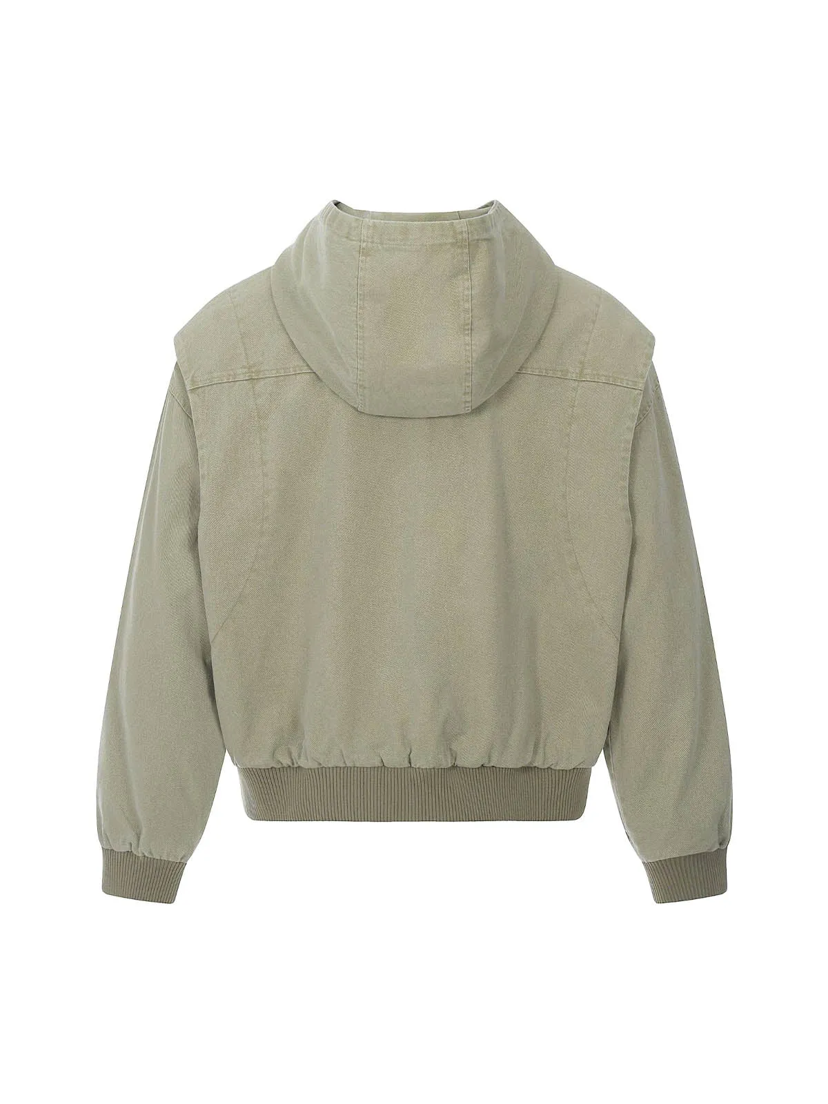 Washed Distressed Patchwork Work Hooded Jacket sold by Thesupermade product image thumbnail 3