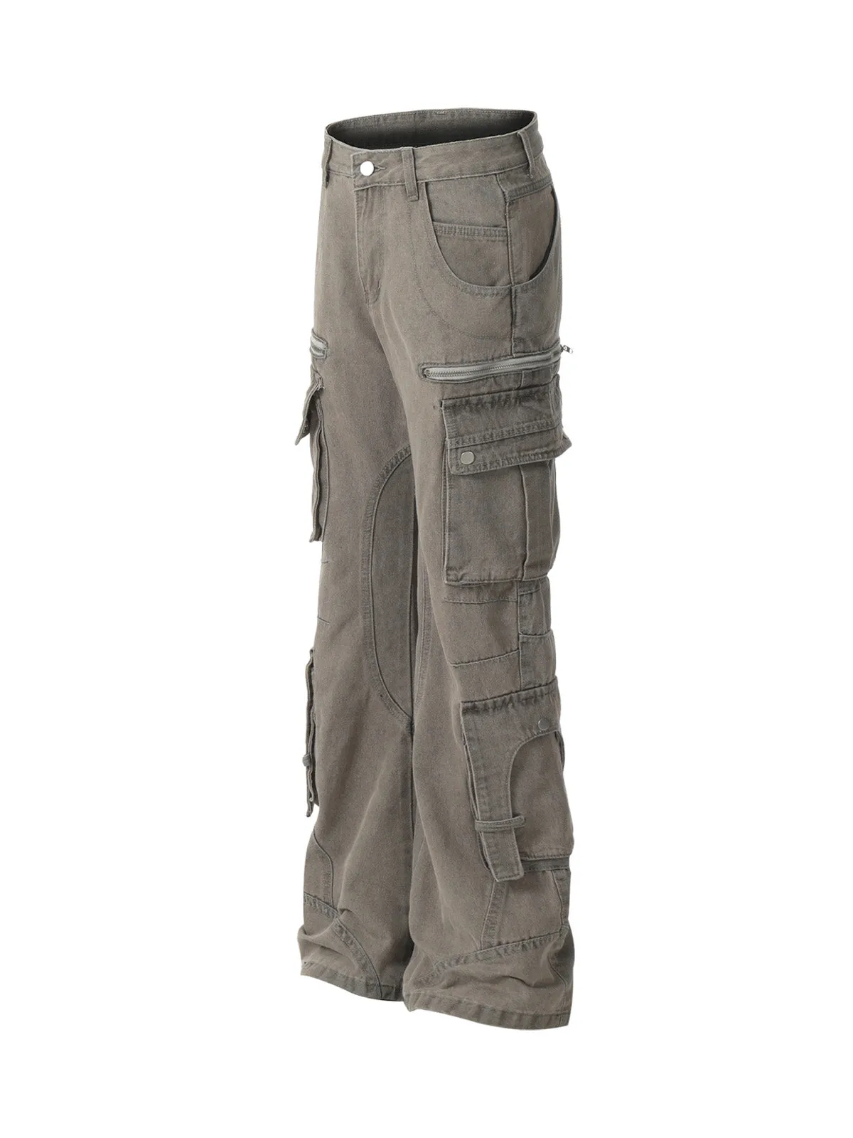 Washed Multi-Pocket Bootcut Jeans sold by Thesupermade product image thumbnail 4