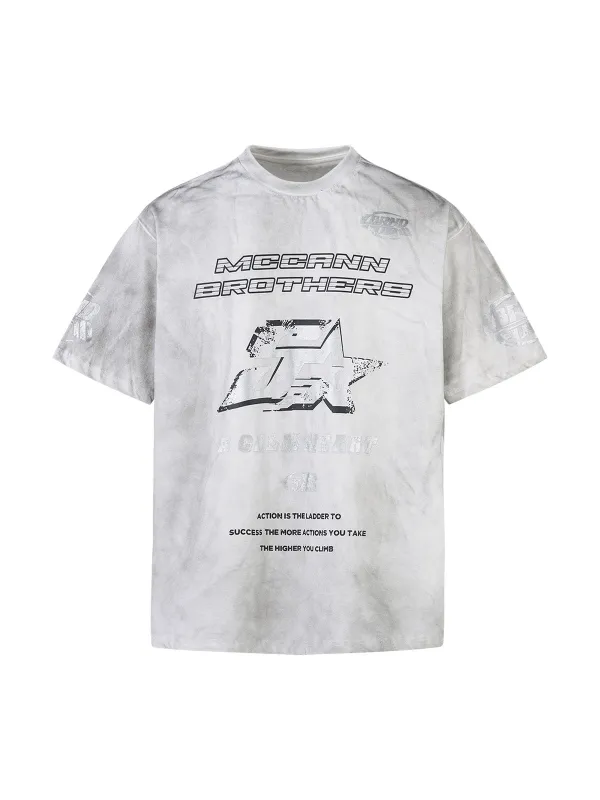 Distressed Dirty Dyed Print T-shirt - 2320 sold by Thesupermade