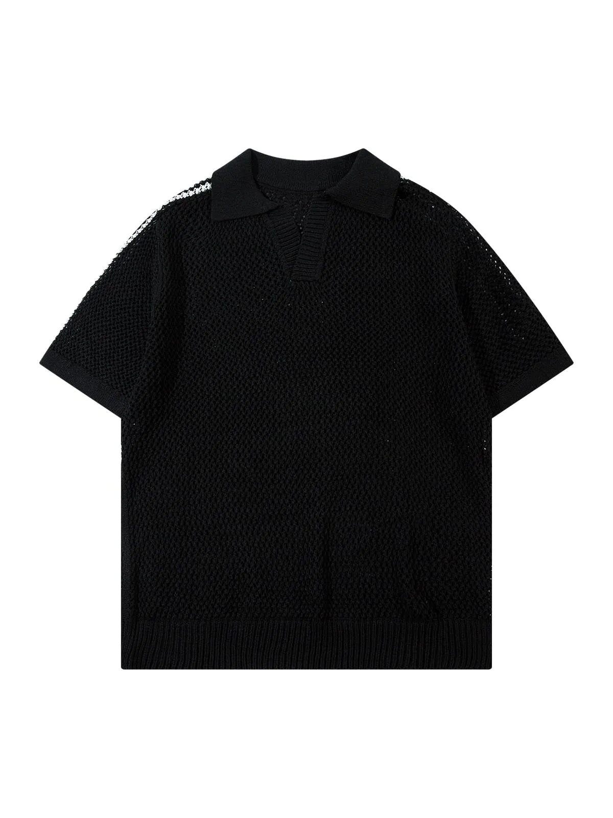Knitted Short Sleeve Polo Sweater sold by Thesupermade product image thumbnail 2
