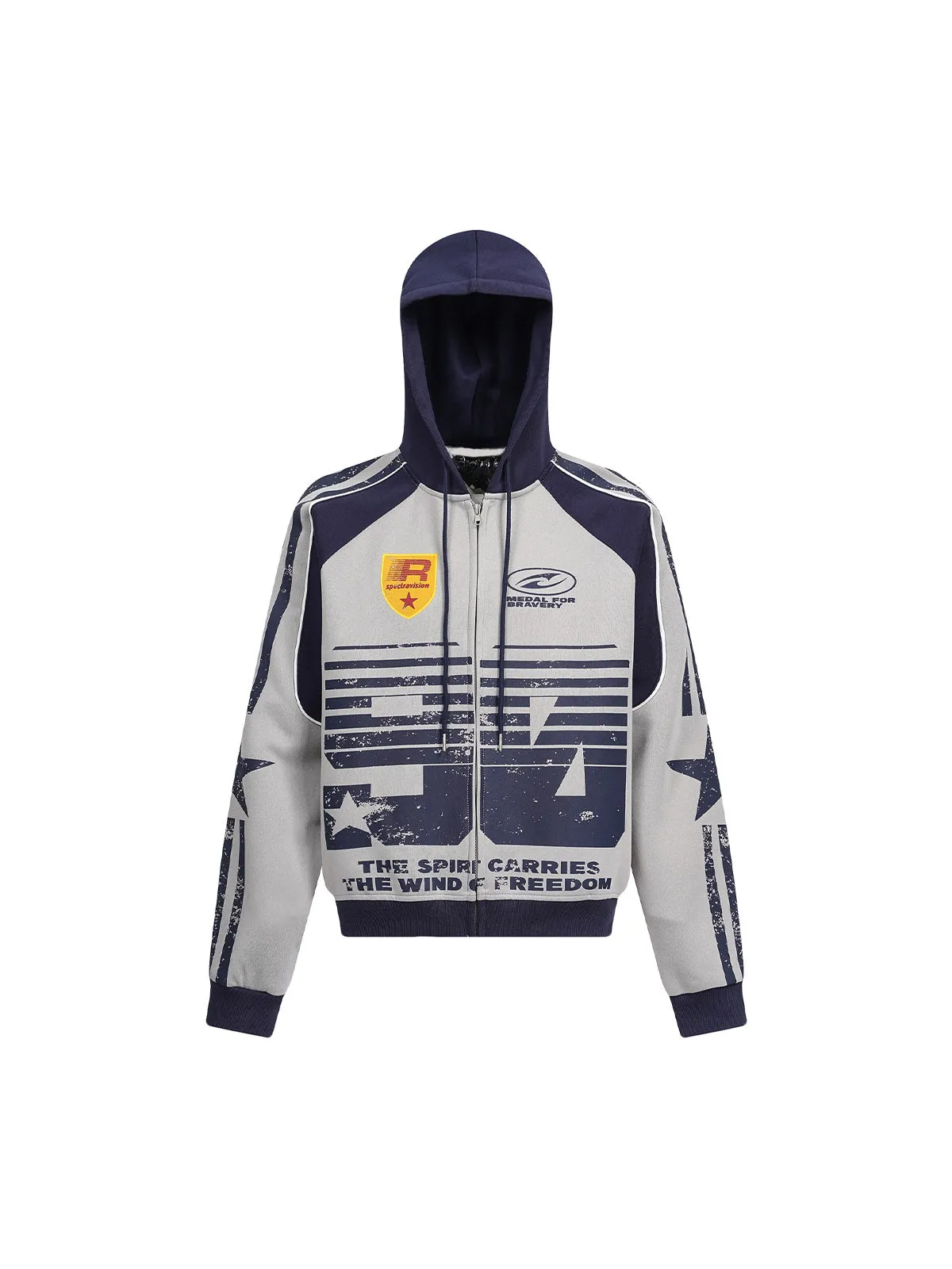 Motorcycle Style Printed Hooded Sweatshirt sold by Thesupermade