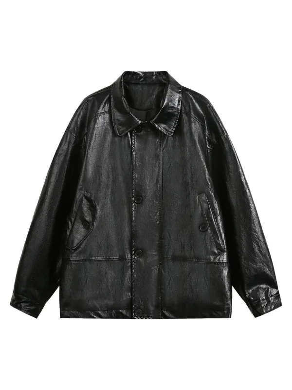 Retro Motorcycle PU Leather Jacket sold by Thesupermade