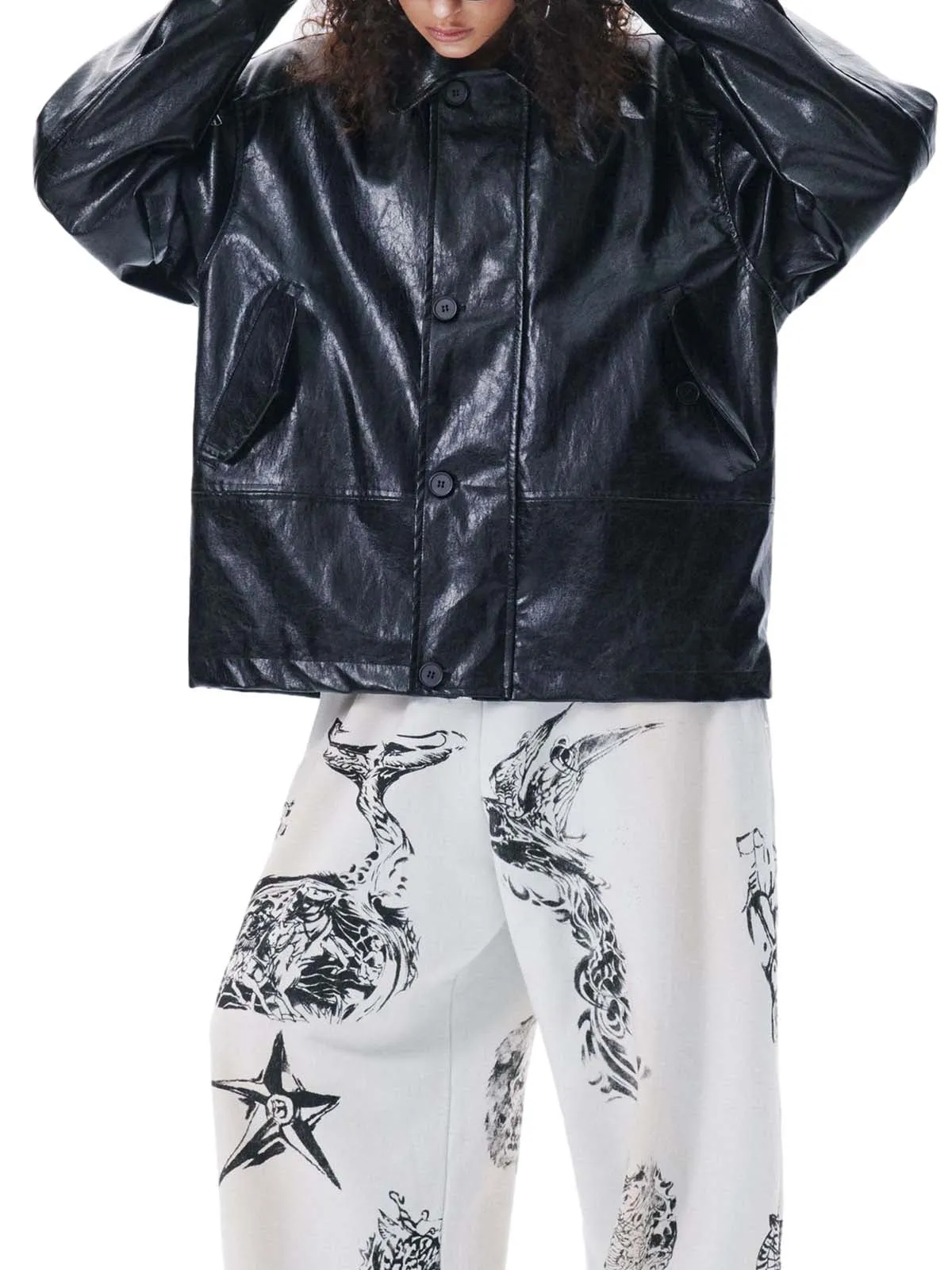 Retro Motorcycle PU Leather Jacket sold by Thesupermade product image thumbnail 5