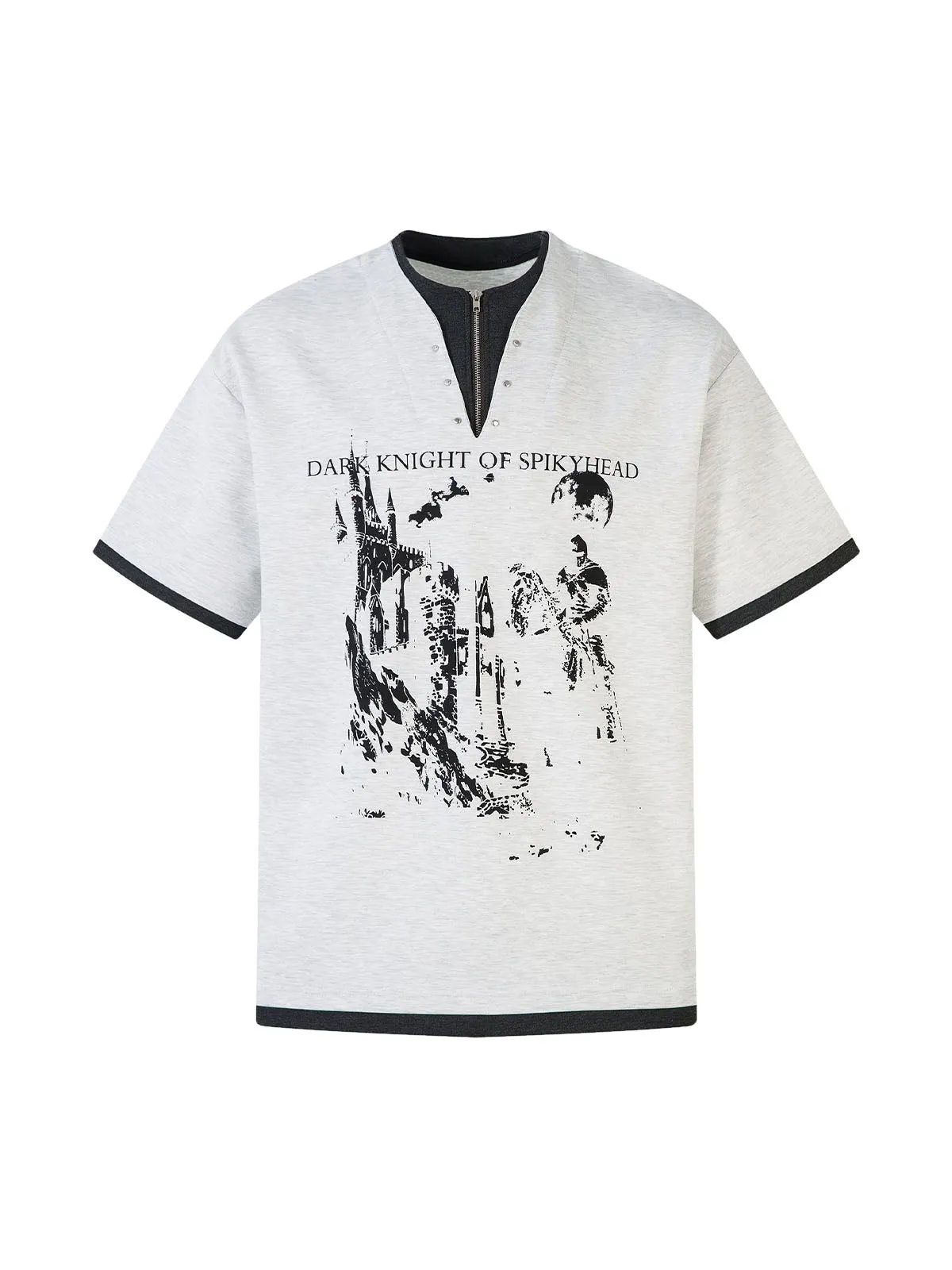 Retro Faux Two-Piece Print T-shirt sold by Thesupermade product image thumbnail 2