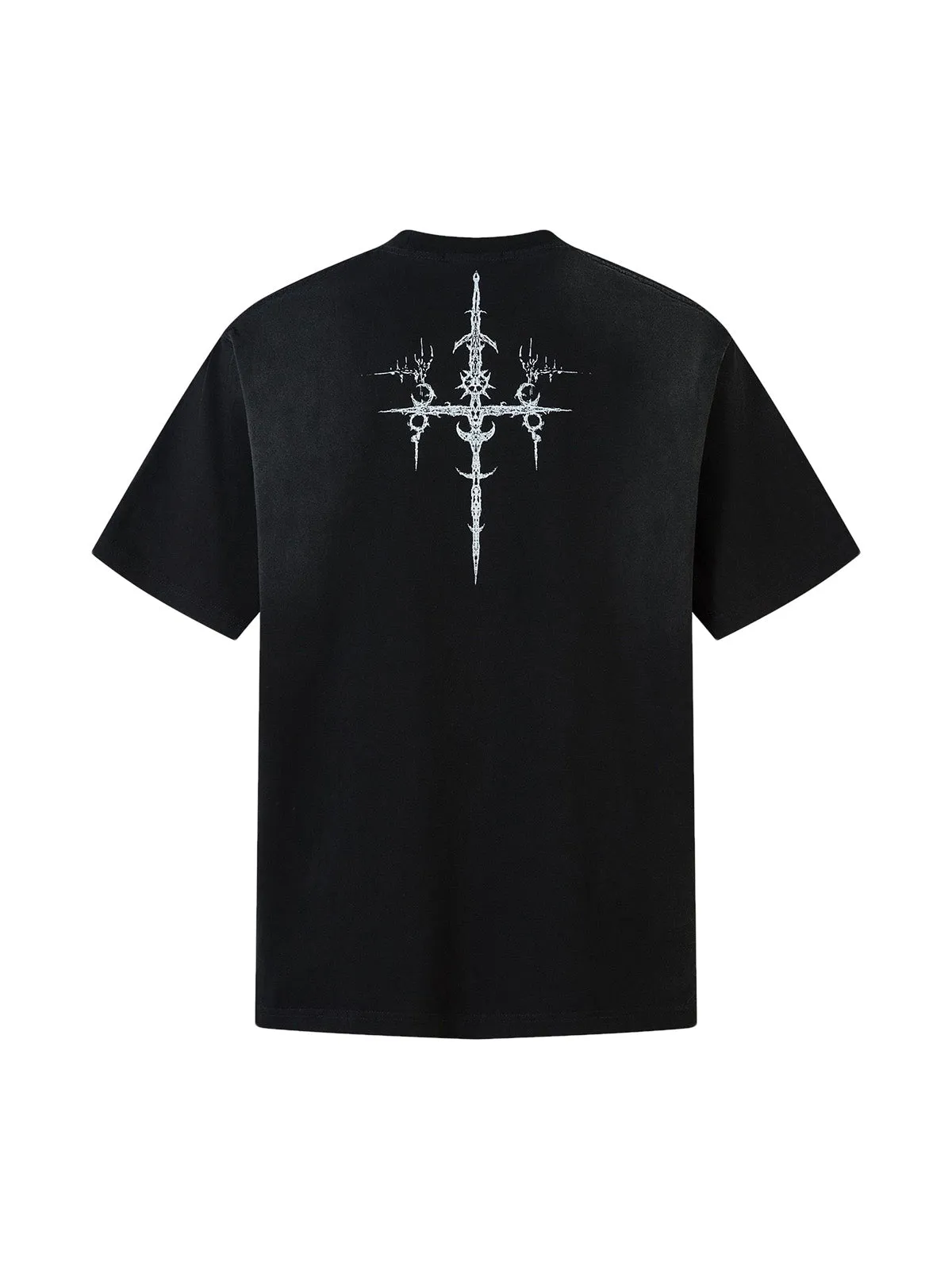 Heavy Cotton Washed Cross Shield Print T-shirt sold by Thesupermade product image thumbnail 4