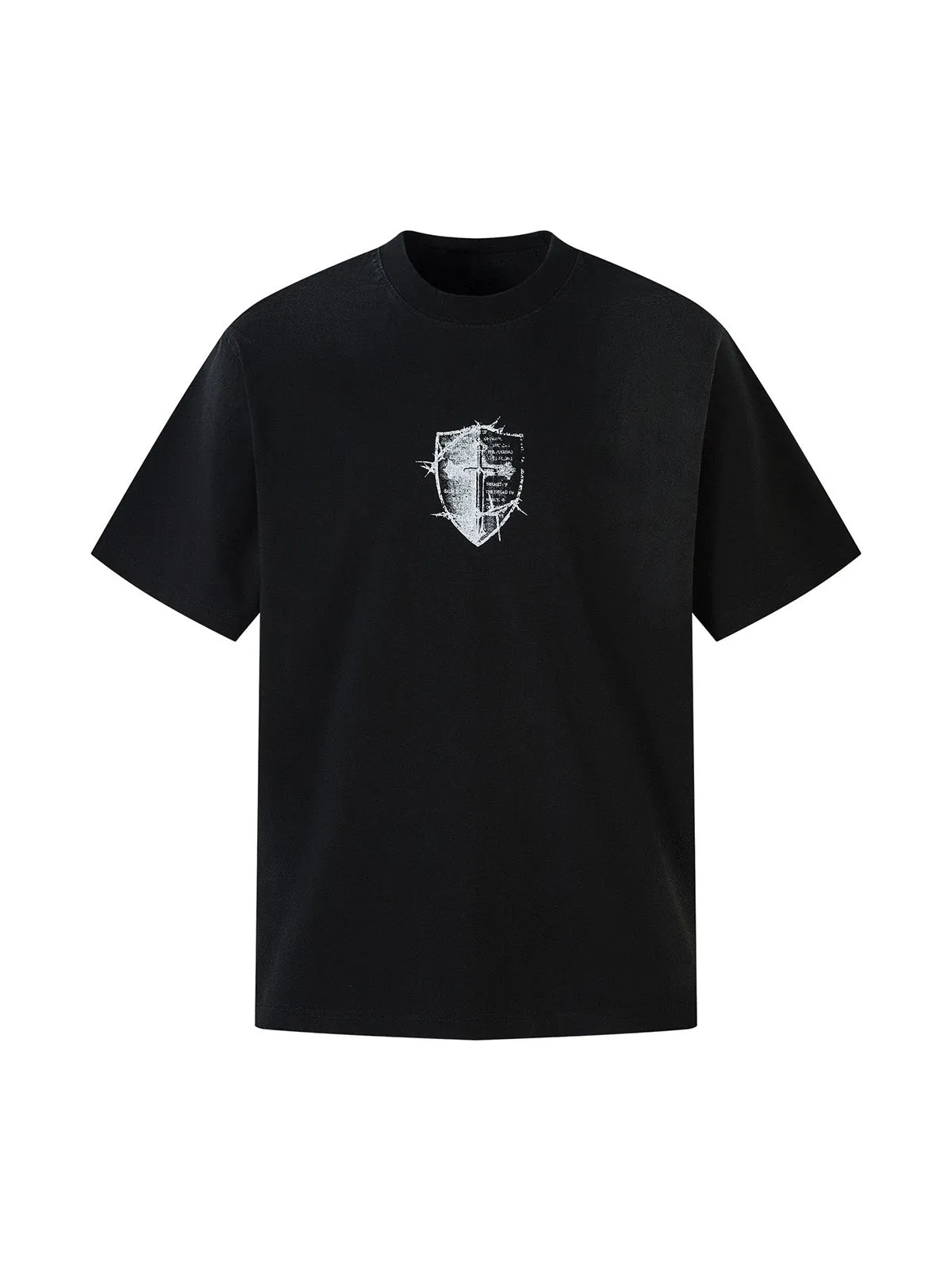 Heavy Cotton Washed Cross Shield Print T-shirt sold by Thesupermade product image thumbnail 2