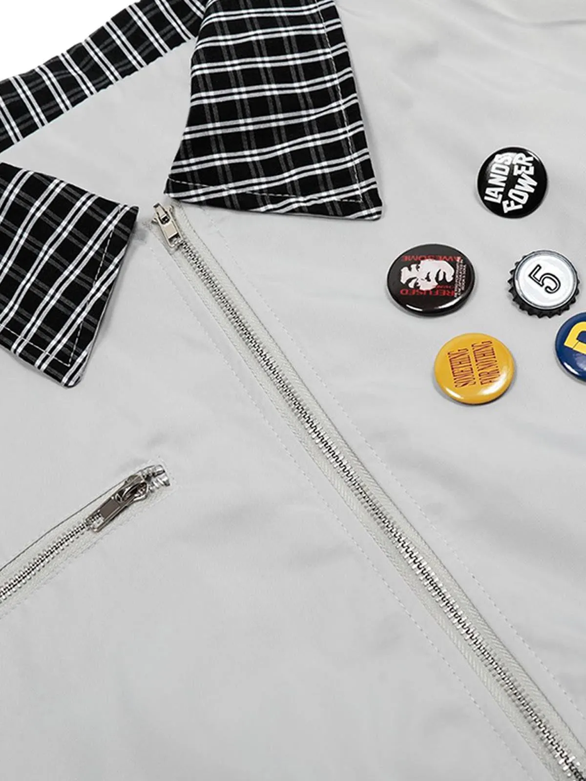 Retro Badge Stitching Work Jacket sold by Thesupermade product image thumbnail 5
