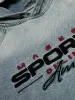 Embroidered Washed Distressed Denim Hoodie sold by Thesupermade