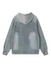 Embroidered Washed Distressed Denim Hoodie sold by Thesupermade