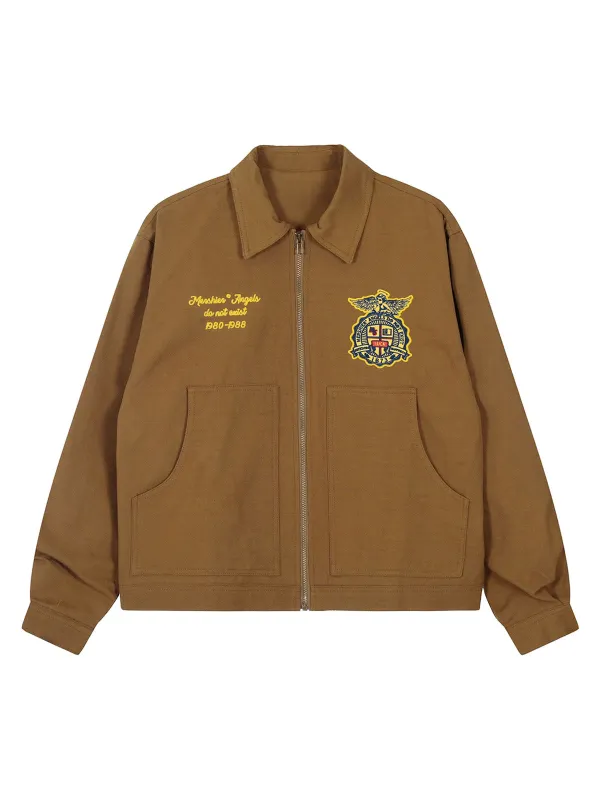 Retro Embroidered Badge Work Jacket sold by Thesupermade