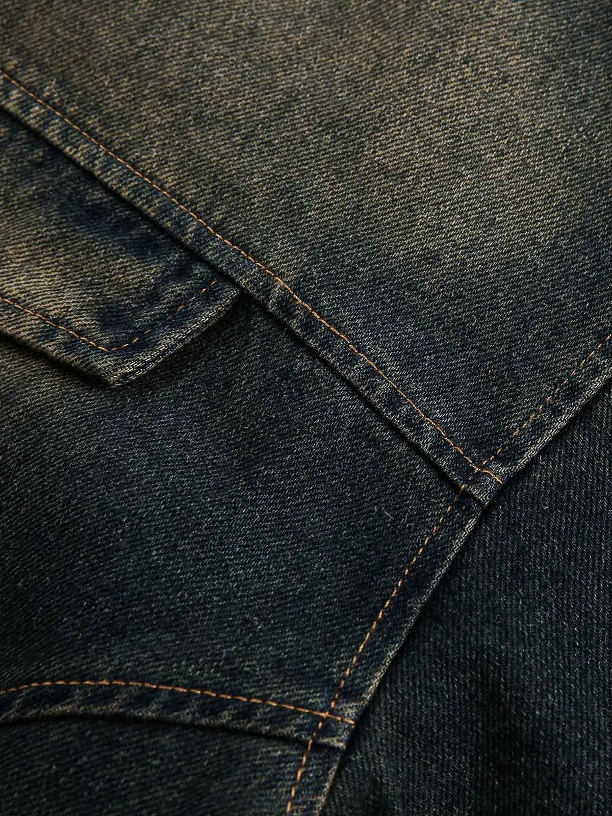 Washed Distressed Multi-Pocket Denim Jacket sold by Thesupermade product image thumbnail 5