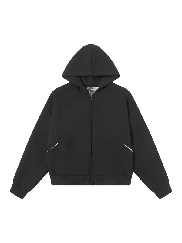 Retro Plaid Lining Zip Up Hooded Sweatshirt sold by Thesupermade