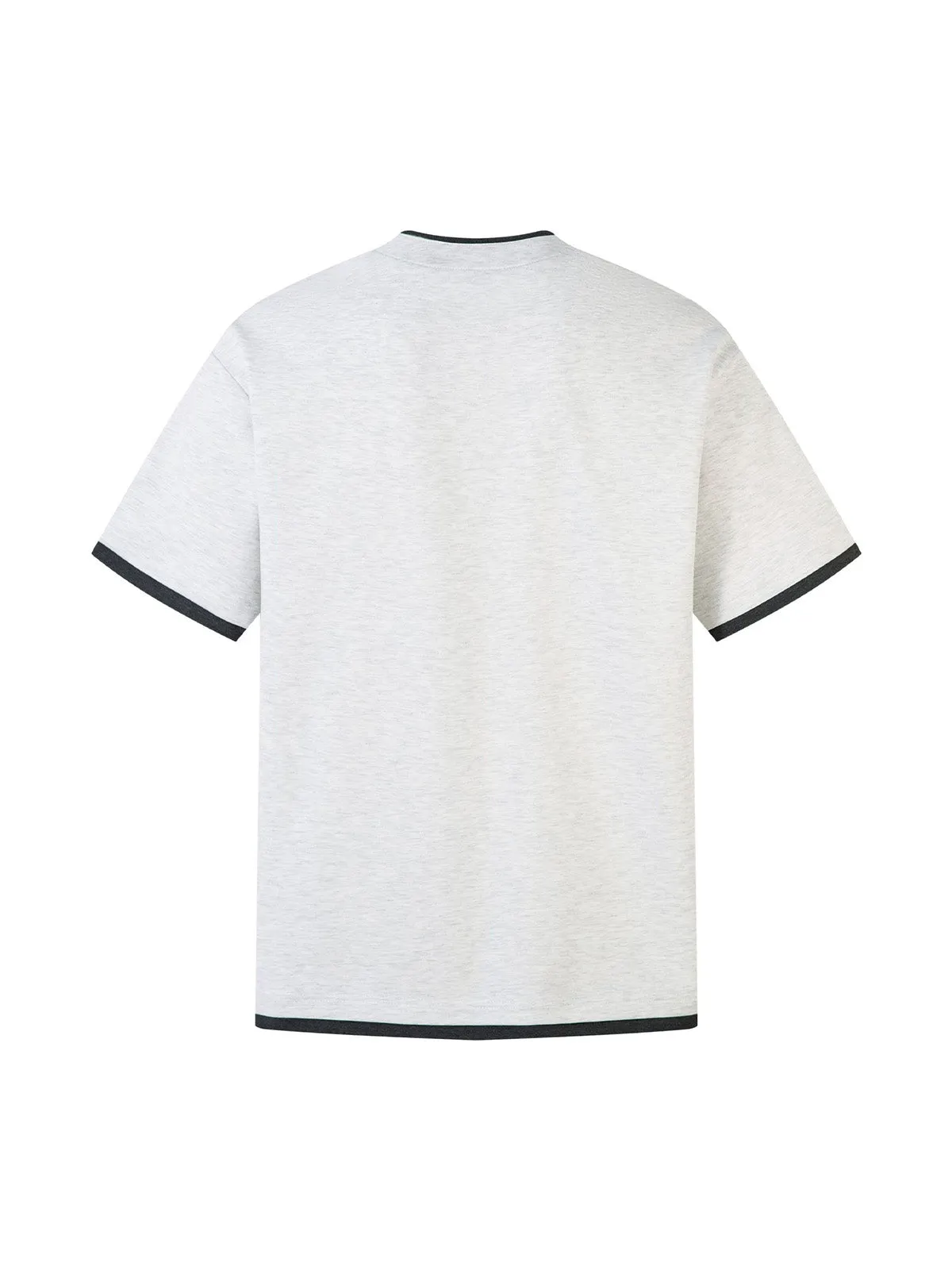 Contrast Color Stitching Faux Two-Piece T-shirt sold by Thesupermade product image thumbnail 4