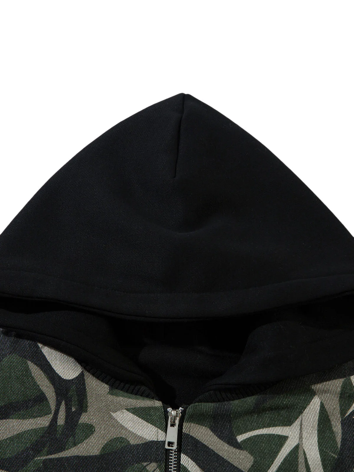 Camouflage Faux Two-Piece Hooded Bomber Jacket sold by Thesupermade product image thumbnail 4