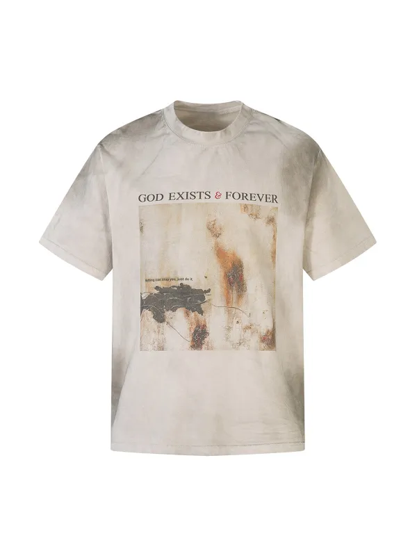 Dirty-Dyed Washed Crew Neck T-shirt sold by Thesupermade
