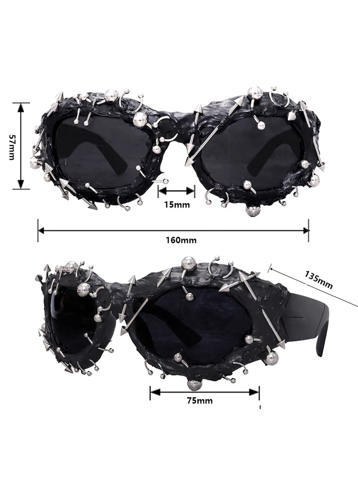 Rivet Punk Style Sunglasses sold by Thesupermade product image thumbnail 5