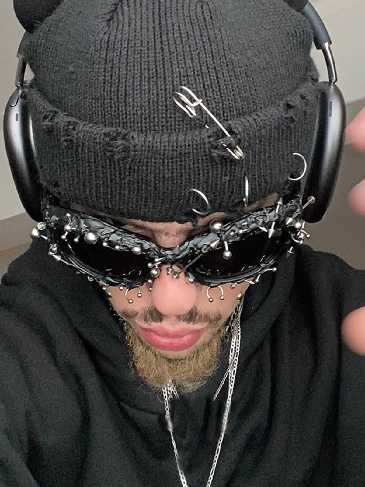 Rivet Punk Style Sunglasses sold by Thesupermade product image thumbnail 2