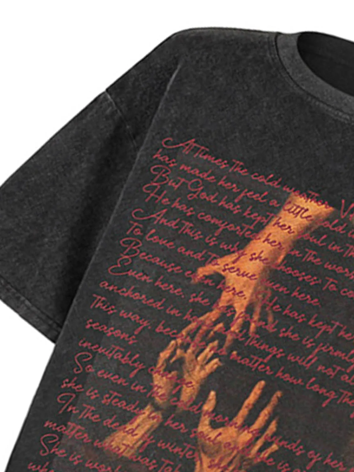 Washed Graphic Crew Neck T-Shirt sold by Thesupermade product image thumbnail 5