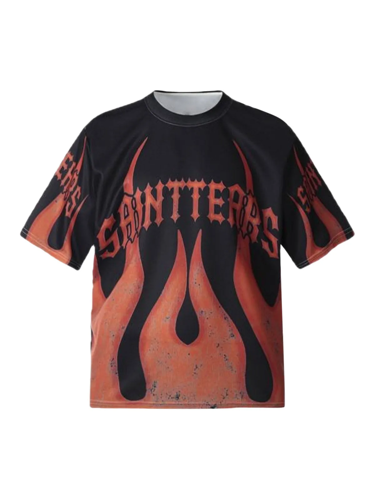 Flame Graphic Crew Neck T-Shirt sold by Thesupermade product image thumbnail 3