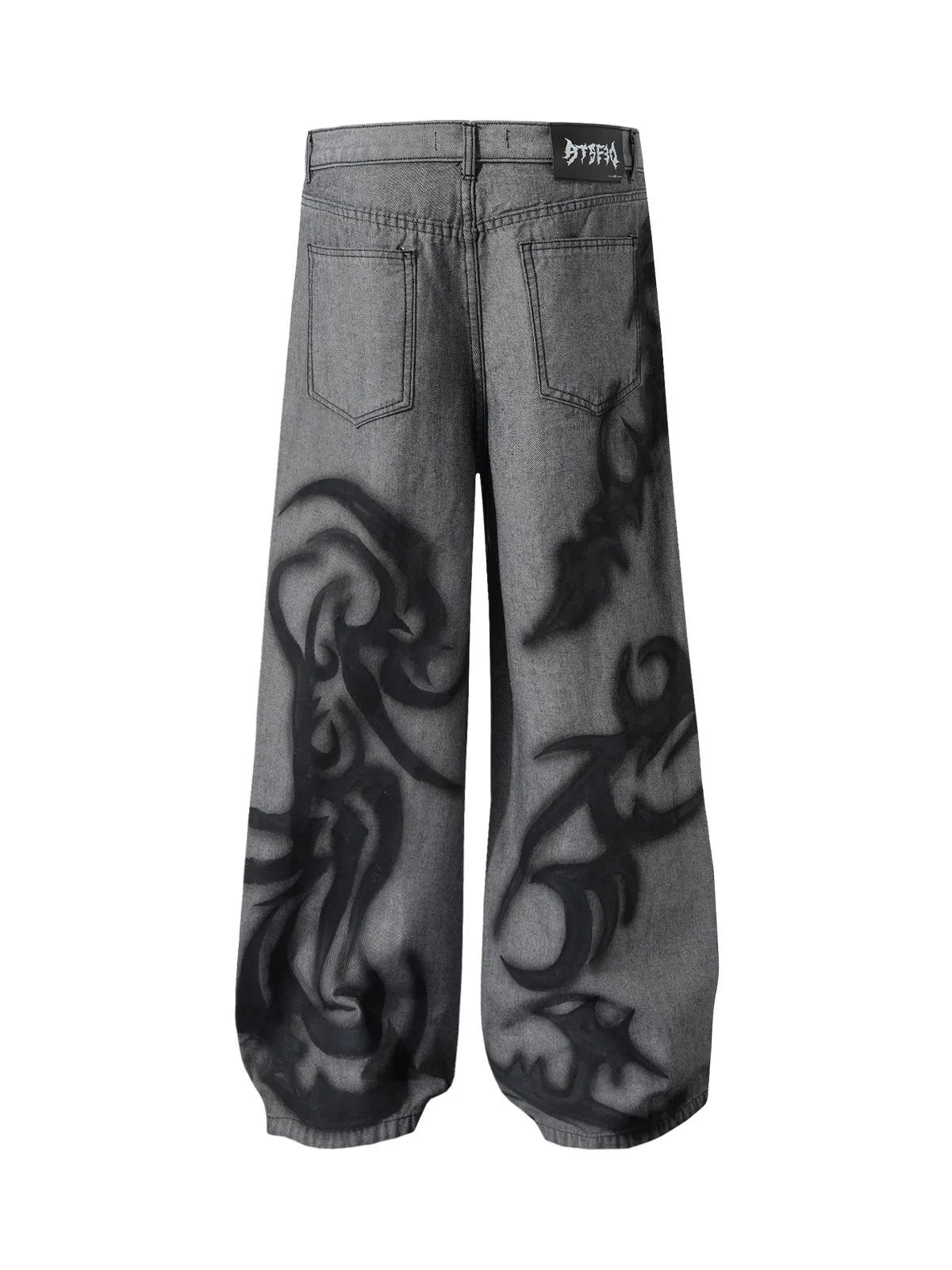 Tribal Tattoo Print Baggy Jeans sold by Thesupermade product image thumbnail 2