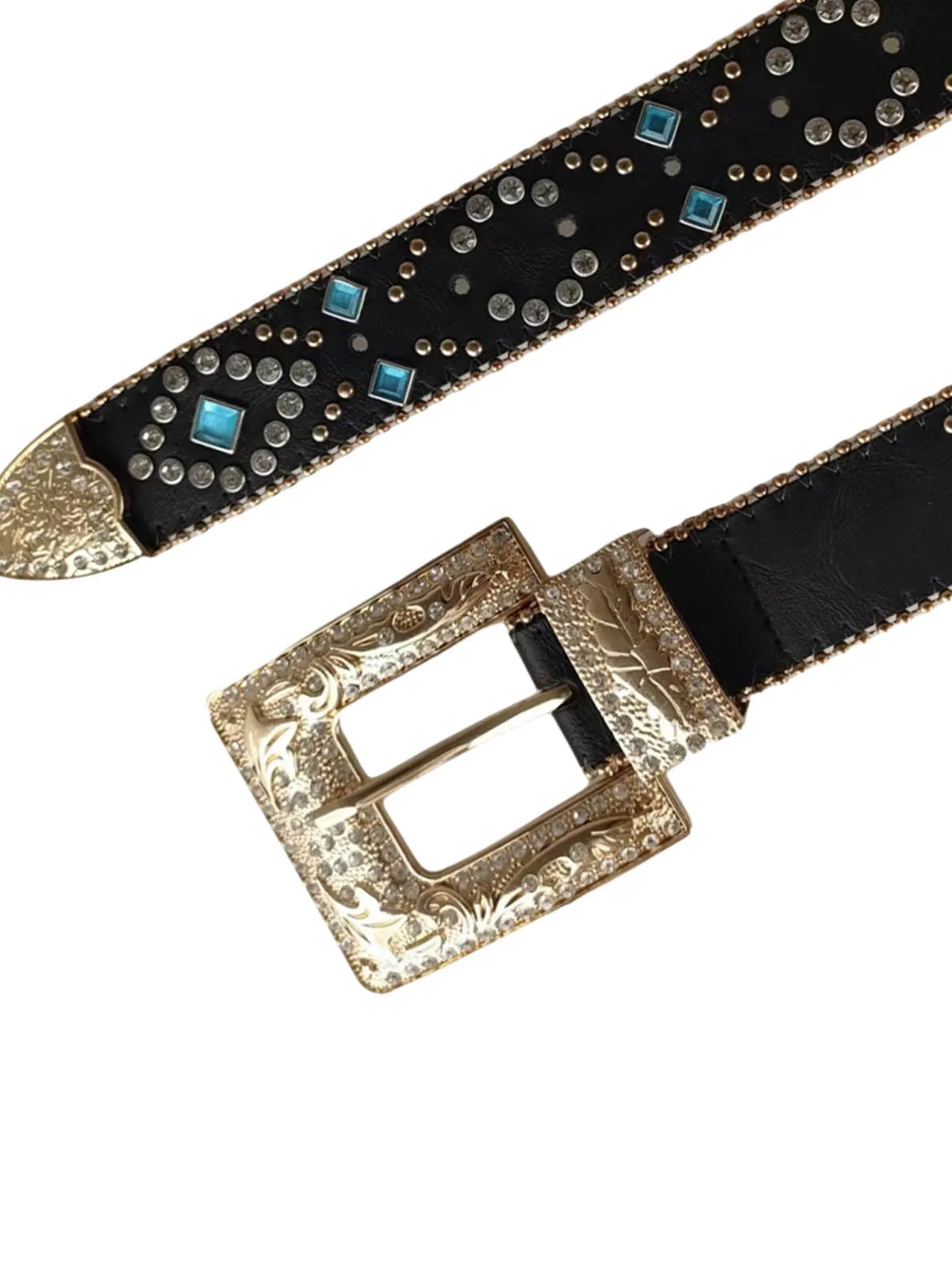 Retro Rhinestone Studded Belt sold by Thesupermade product image thumbnail 3